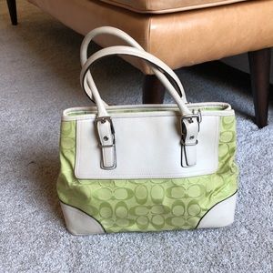 Lime green Coach purse